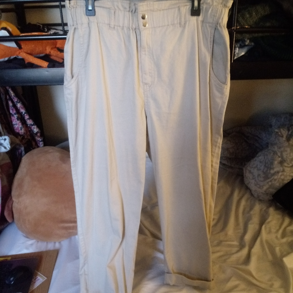 NWOT Paperbag Khaki Pants